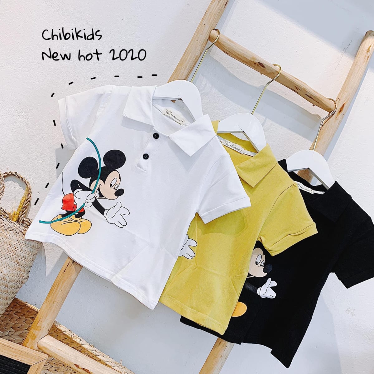 Áo Polo Mickey 3 Màu Size 13kg - 25kg